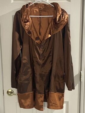 NWT‎ ARIA COLLECTION Womens Brown Gold Bronze Water Repellent Jacket Size Large
